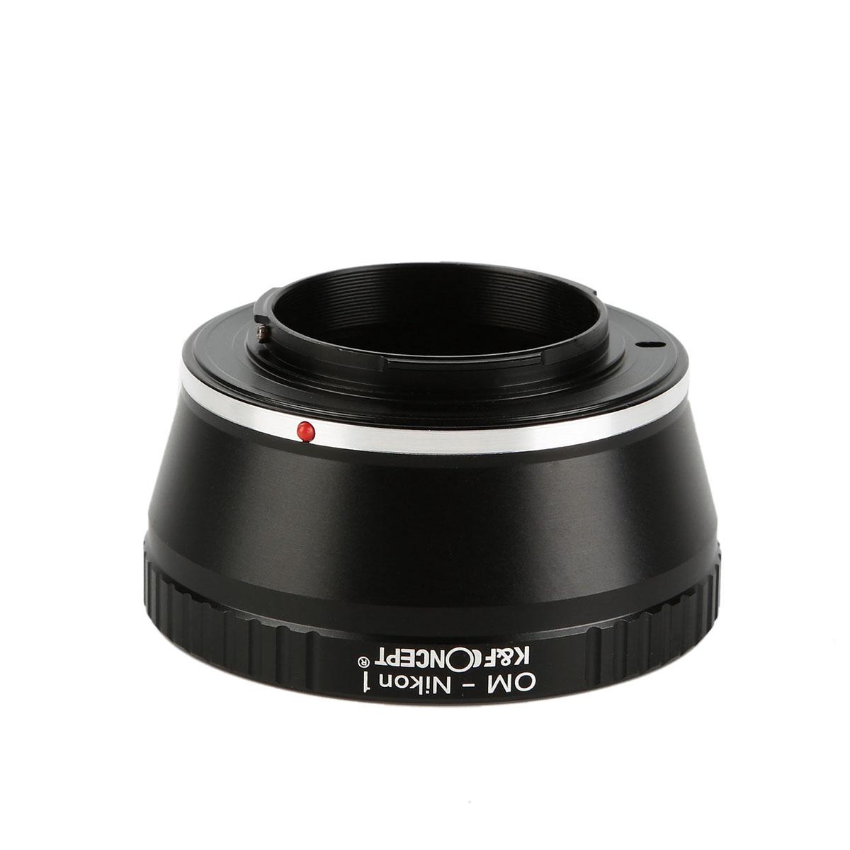 K&F Concept Adapter für Olympus OM Objektiv auf Nikon 1 Mount Kamera mit Halterung