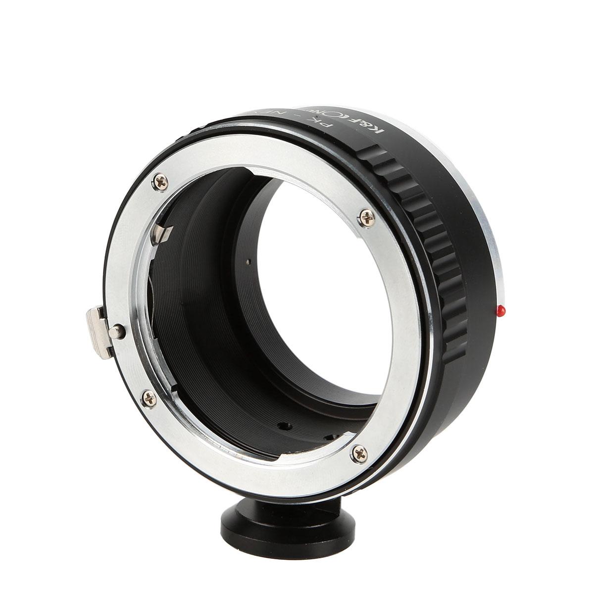 Adapter für Pentax K Objektiv auf Sony E Mount Kamera mit Halterung