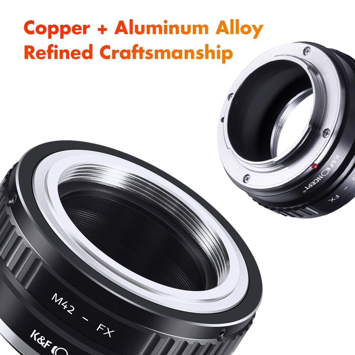 M42 Lenses to Fuji X Mount Camera Copper Adapter