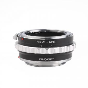 Lente de montura Nikon NIK(G) a cuerpo de cámara Sony E con diseño de barniz mate Montura de lente conceptual K&F Adaptador de cobre