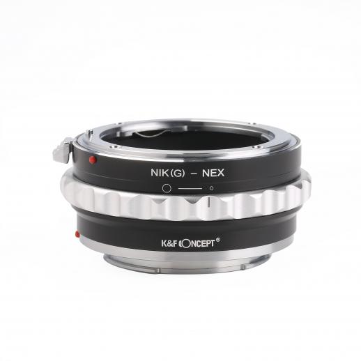 Lente de montagem Nikon NIK(G) para corpo de câmera Sony E com design de verniz fosco K&F Concept Montagem de lente todo adaptador de cobre