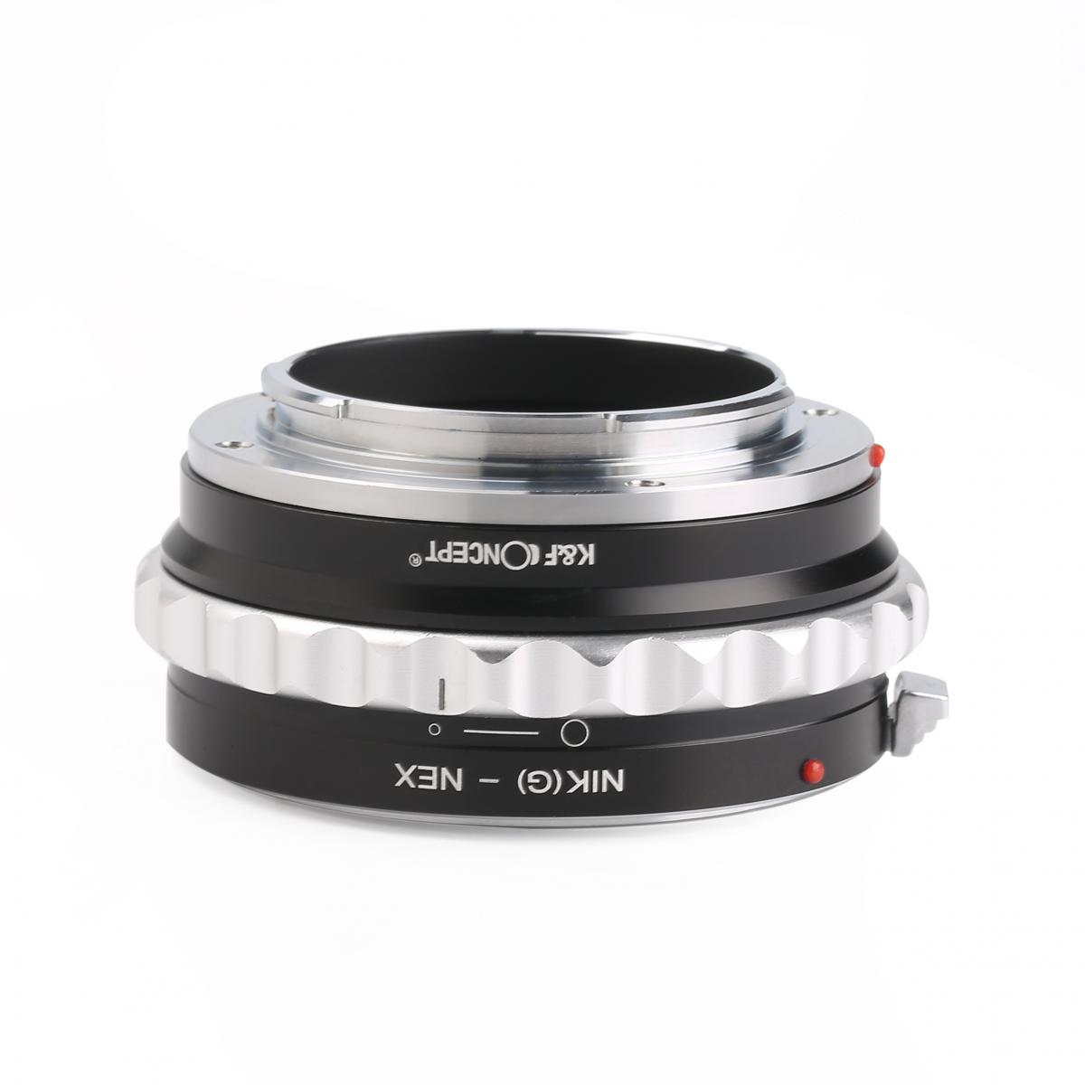 Nikon NIK(G) -kiinnitysobjektiivi Sony E -kamerarunkoon mattalakalla Design K&F -konseptiobjektiivin kiinnitys kaikki kuparisovitin