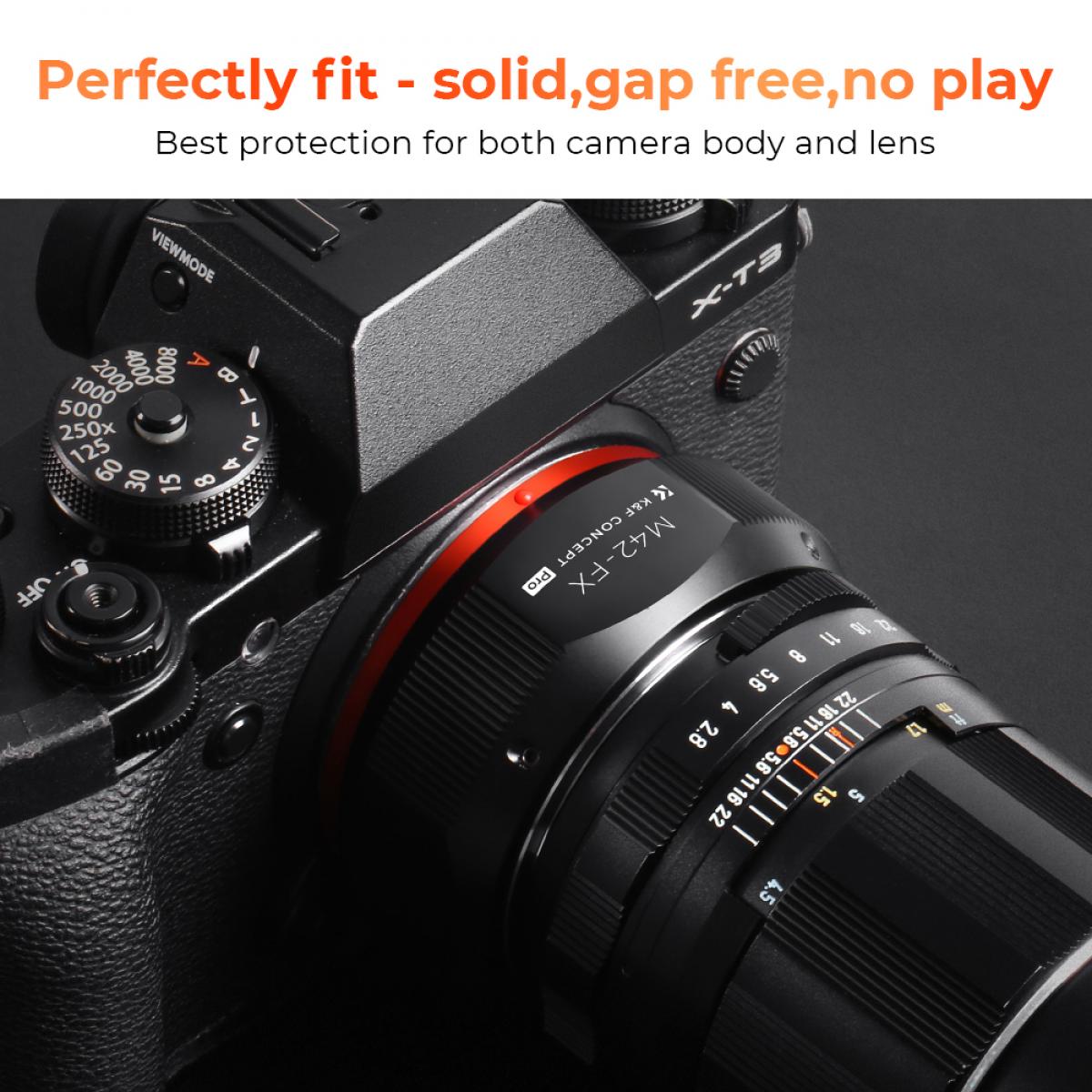 K&F M10115 M42-FX PRO , 2020'de yeni yüksek hassasiyetli lens adaptörü (turuncu)
