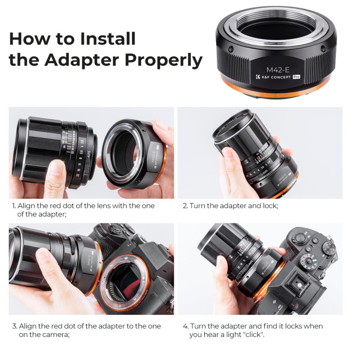 M42-NEX PRO Lens Adapter Handmatige Focus Compatibele M42 DSLR Lenzen voor Sony E Camera Lichaam