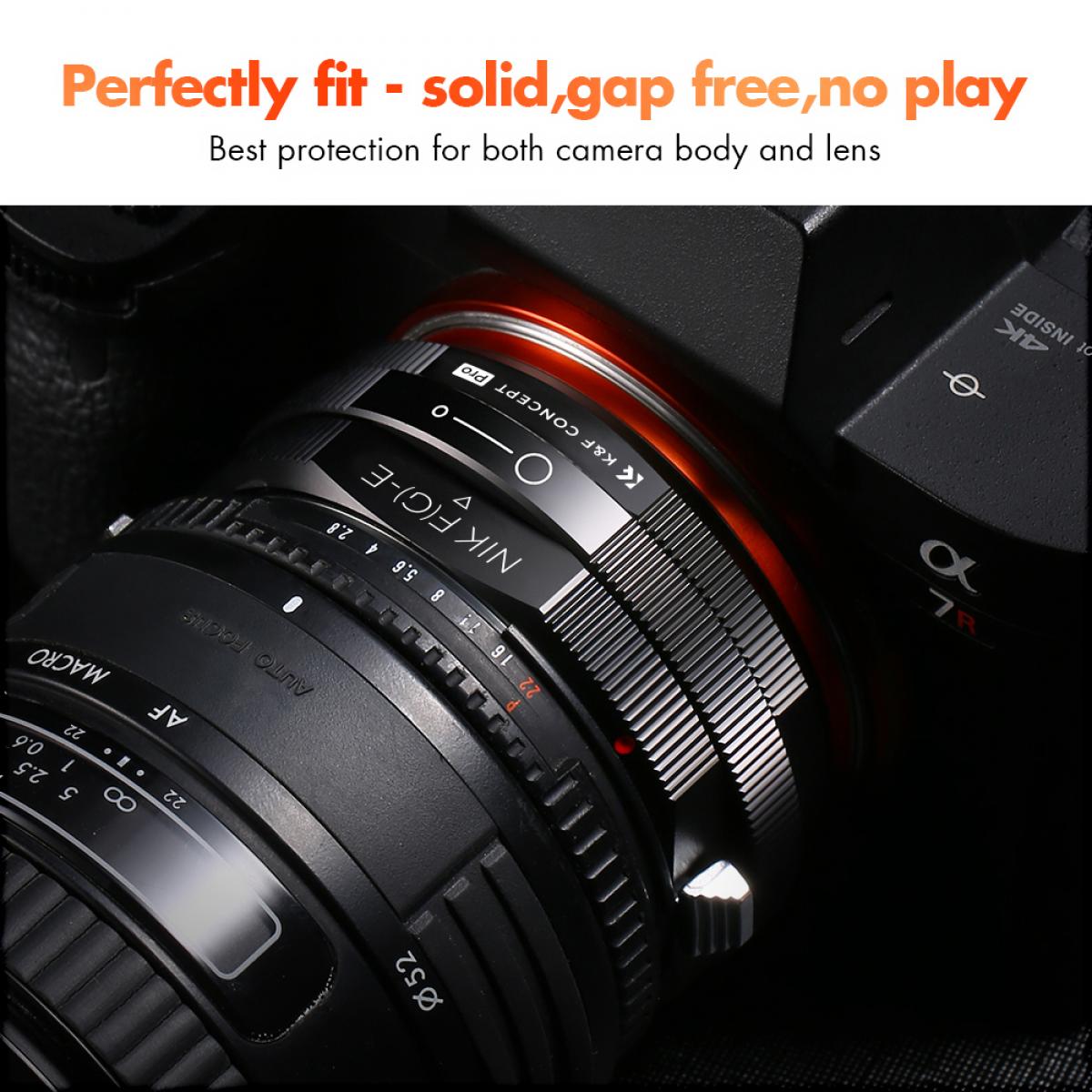 NIK(G)-NEX PRO Lens Adapter Handmatige Focus Compatibele Nikon G/F/AI/D Lenzen voor Sony E Camera Lichaam