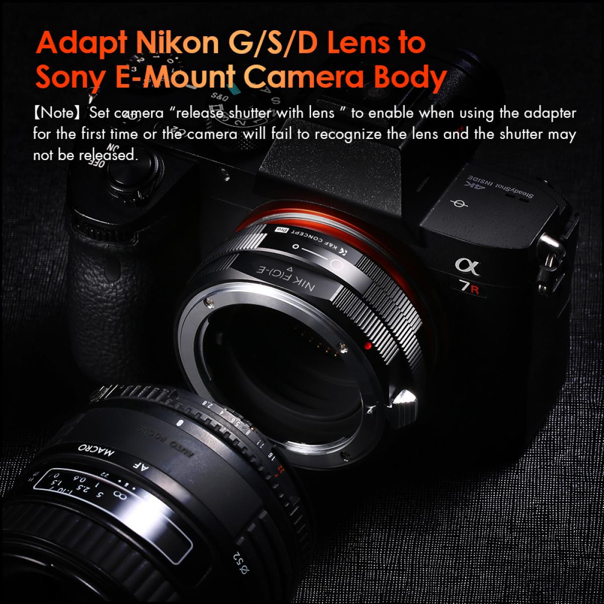 NIK(G)-NEX PRO Lens Adapter Handmatige Focus Compatibele Nikon G/F/AI/D Lenzen voor Sony E Camera Lichaam