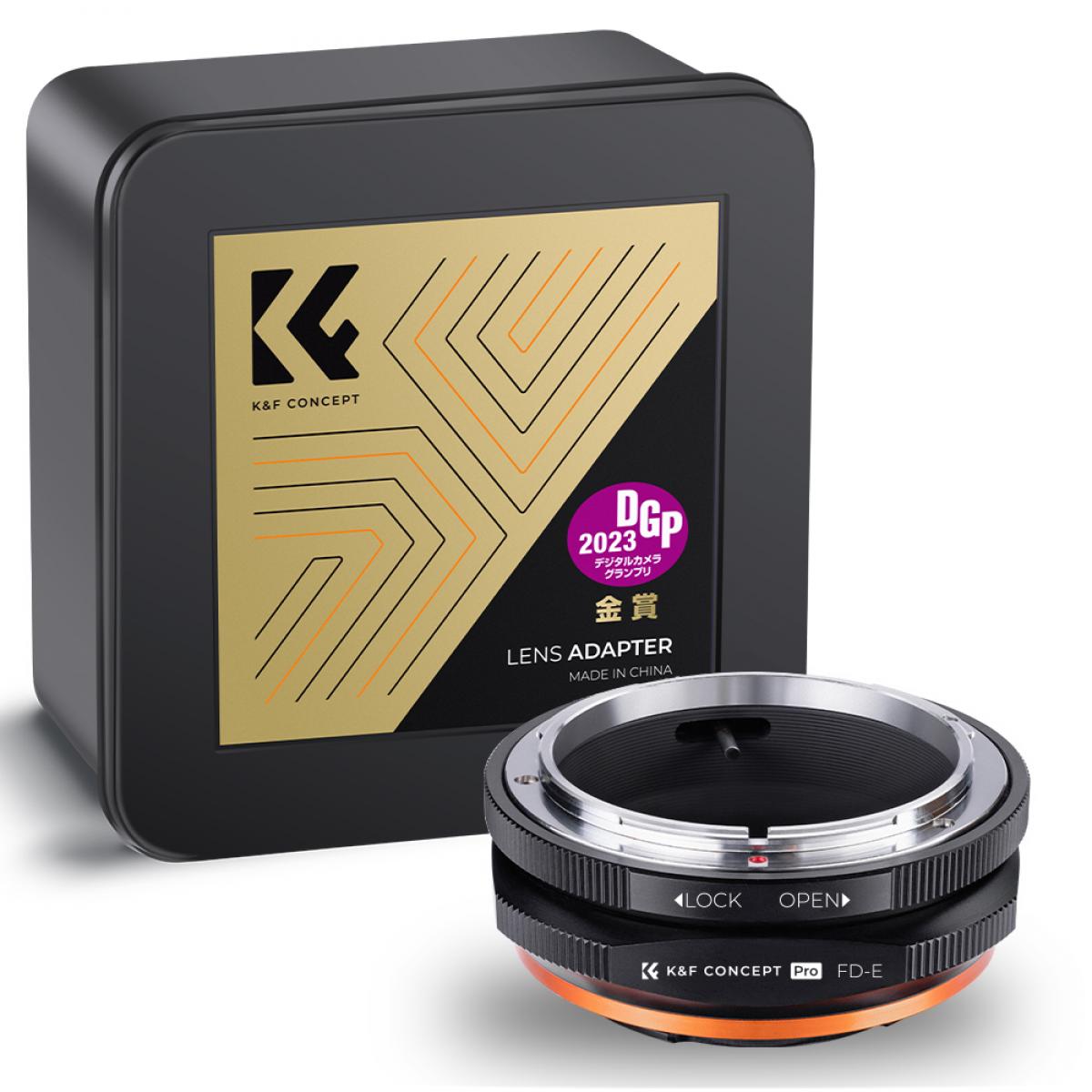 K&F Concept M13105 Canon FD- NEX PRO，New in 2022 high precision lens  adapter (orange)