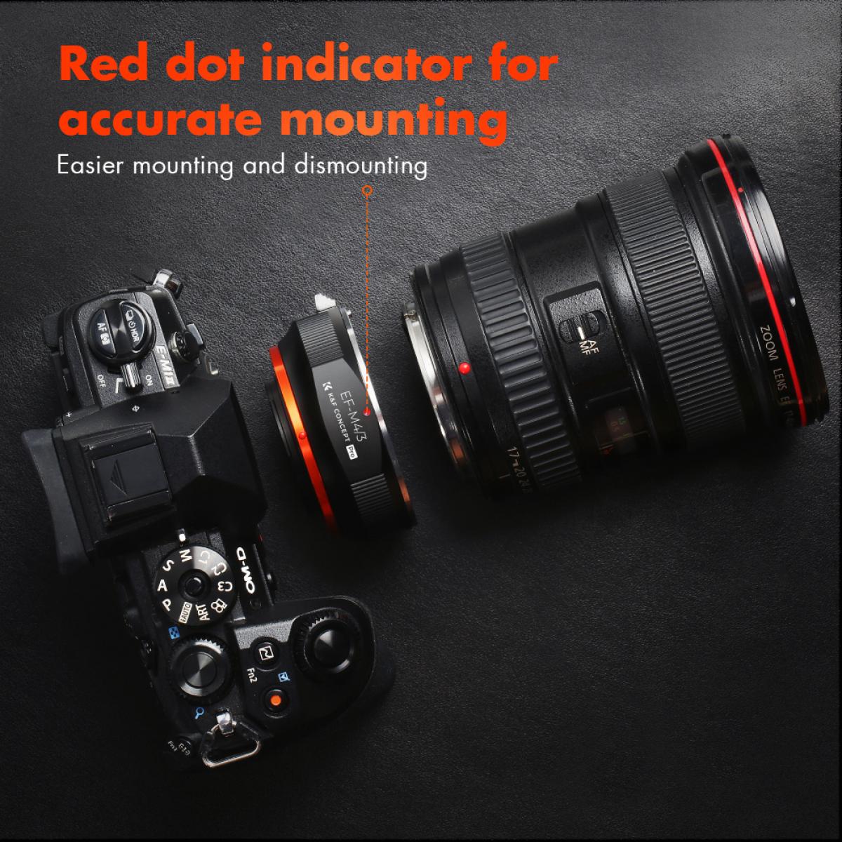M12125 Canon EOS objektiv na M4/3 PRO， Novo u 2022. Adapter za objektiv visoke preciznosti (narančasti)