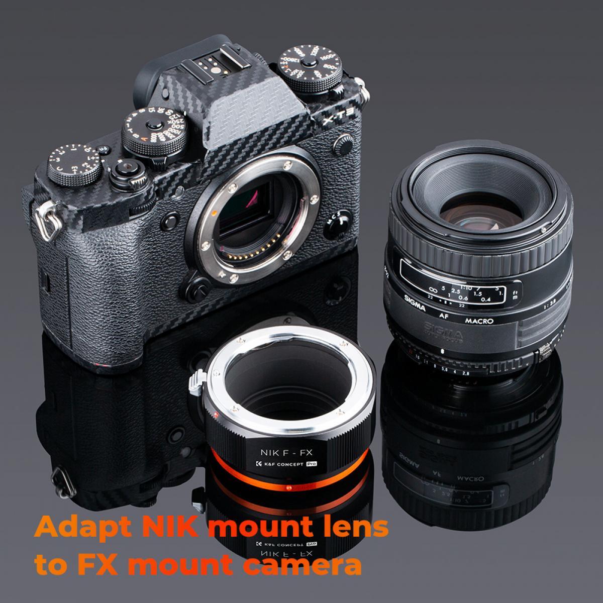 NIK-FX (AI-FX) Nikon AI -objektiivi Fuji FX PRO K&F Concept M11115 -objektiivisovittimeen