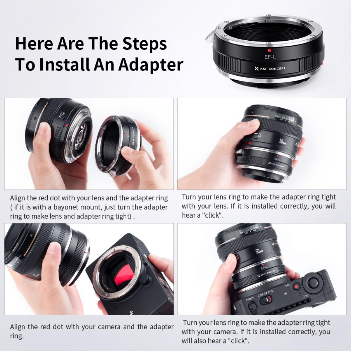 Canon EF50mm &Mount Adapter セット Ef To L Mount Adapter | Kentfaith - K&F Concept