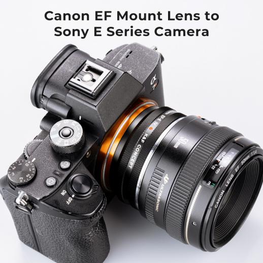 Comida malla Discurso Lente de la serie EF de Canon a cámara con montura de la serie E de Sony,  adaptador de montura de lente de alta precisión EOS-NEX IV PRO - K&F Concept