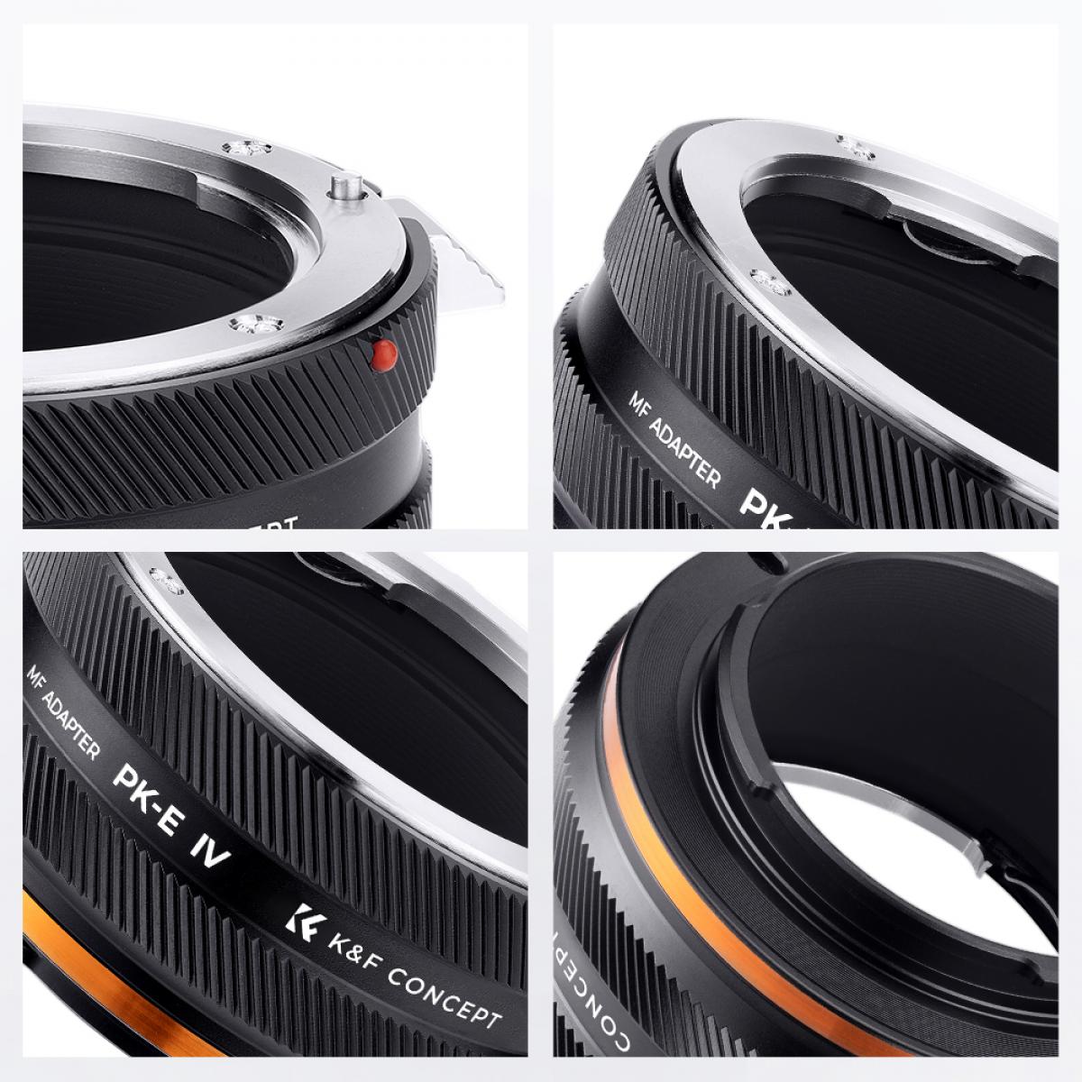 K&F Concept Pentax K Lens Montajı - Sony E Kamera Gövdesi Adaptör Halkası, mat cila, PK-E IV PRO