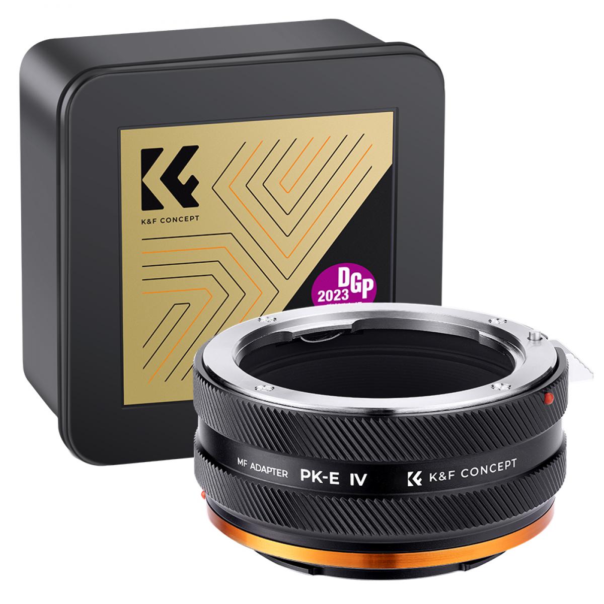 K&F Concept Pentax K Lens Montajı - Sony E Kamera Gövdesi Adaptör Halkası, mat cila, PK-E IV PRO