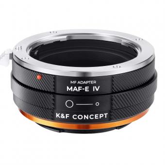 K&F Concept Montura de lente Sony Alpha A y Minolta AF a anillo adaptador de cuerpo de cámara Sony E, laca mate, MAF-E IV PRO