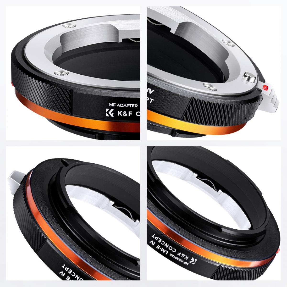 K&F Concept Leica M Lens Montajı - Sony E Kamera Gövdesi Adaptör Halkası, mat cila, L/ME IV PRO