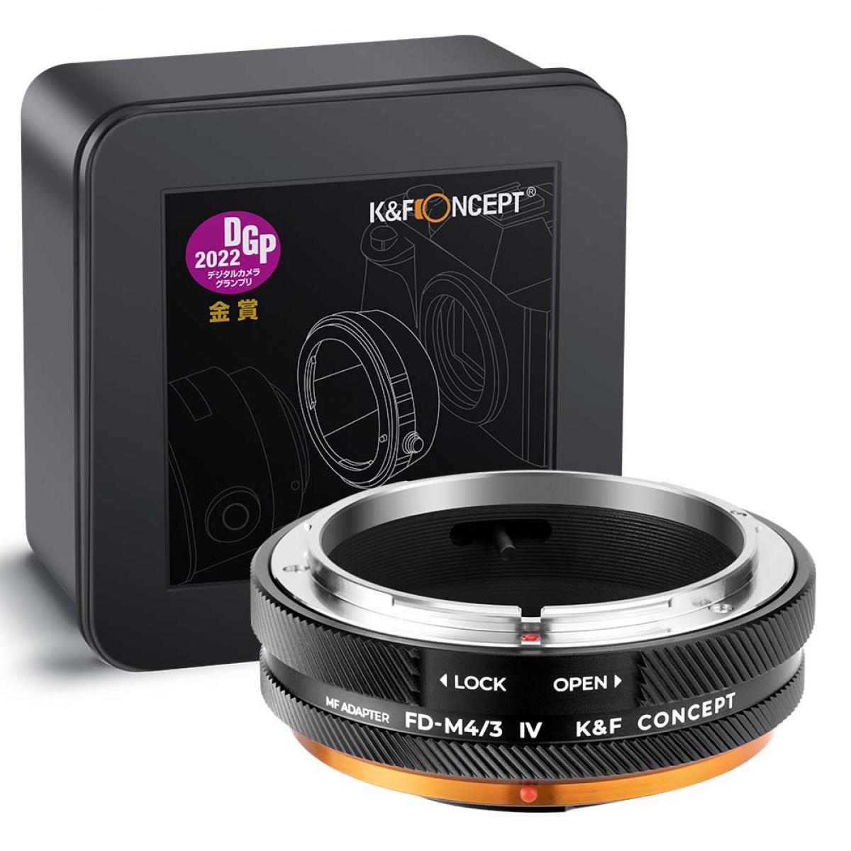 K&F Concept Canon FD/FL Lens Montajı - M4/3 Kamera Gövdesi Adaptör Halkası, mat lake, FD-M4/3 IV PRO