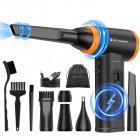 K&F Concept 12-1 - Spolveratore ad aria compressa senza spazzole, 3 marce regolabili, super potenza eolica, ricaricabile e portatile, per la pulizia profonda di computer, tastiere, asciugatura auto, casa - Sostituisce le bombolette di aria compressa