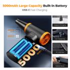 K&F Concept 12-1 - Spolveratore ad aria compressa senza spazzole, 3 marce regolabili, super potenza eolica, ricaricabile e portatile, per la pulizia profonda di computer, tastiere, asciugatura auto, casa - Sostituisce le bombolette di aria compressa