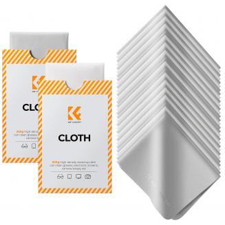 K&F Concept Mikrofaser Reinigungstuch für Kamera, Objektiv, Filter, Brille, Display, Smartphones, Tablet, 30 Stück Reinigungstücher Set 15 * 18cm Einzel vakuumverpackung