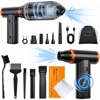 Aspirapolvere elettrico ad aria compressa K&F Concept - 300.000 giri/min, 3 marce regolabili, super potenza eolica, motore brushless ricaricabile per la pulizia profonda di computer, tastiere, auto, casa, esterni
