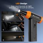 K&F Concept Blåser og sugekraft 2-i-1 trykkluftstøvsuger, med LED-lys, 150 000 o/min elektrisk luftstøvsuger, 3-girs justerbar og bærbar, støvblåser for datamaskin, tastatur, hus, utendørs og bil