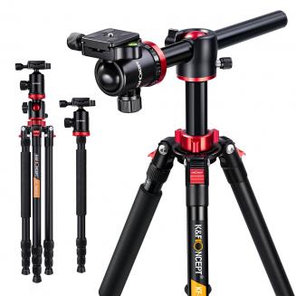 TM2534T Professionelles Kamerastativ Aluminium Tragbares Reisestativ 76"/1.9m 22lbs/10kg Belastung mit 360° Kugelkopf Schnellwechselplatte für DSLR