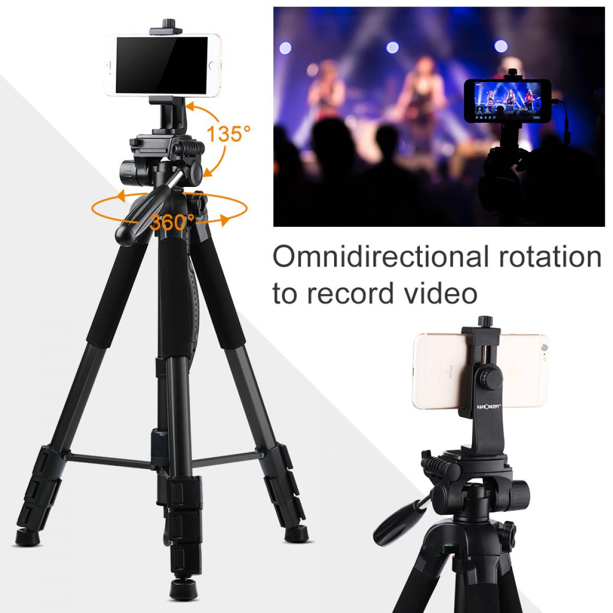 69.7" Telefonstativ DSLR-Stativ 8.8lbs Belastung mit Telefonhalterung, 3-Wege-Schwenkkopf & abnehmbares Einbeinstativ TM2624L
