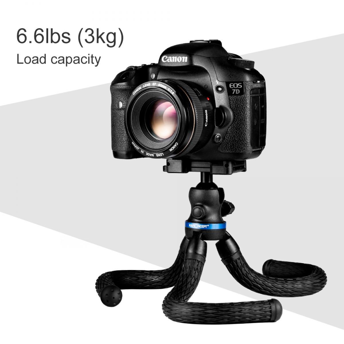Mini Trípode Flexible Cámara Gopro Móvil Vlog con Tornillo 1/4”Soporte Universal Cabeza de Bola 360°y Control Remoto Bluetooth para Canon Sony Nikon Gopro y Smartphone