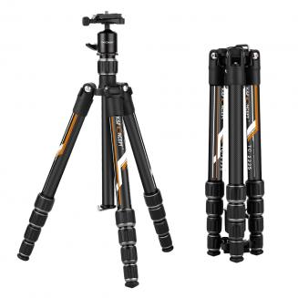 K&F Concept TC2335 Carbon Tripod Leichtes tragbares Stativ für Reisefotografie - Schwarz