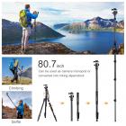 K&F Concept 78 inch Camera Tripod for DSLR Compact Aluminum Tripod with 360 Degree Ball Head and 8kgs Load for Travel and Work