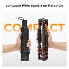 155 cm (60") Trépied Appareil Photo en Fibre de Carbone, Trépied Photo de Voyage Portable Professionnel avec Monopode, Trépied Caméra de Macrophotographie