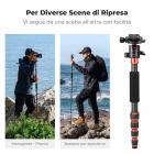 K&F Concept 150cm Treppiede in Fibra di Carbonio per Fotocamera con Monopiede + Testa a Sfera + Piastra di Sgancio, Carico 8 kg - C225C0+BH-25 (BA225)