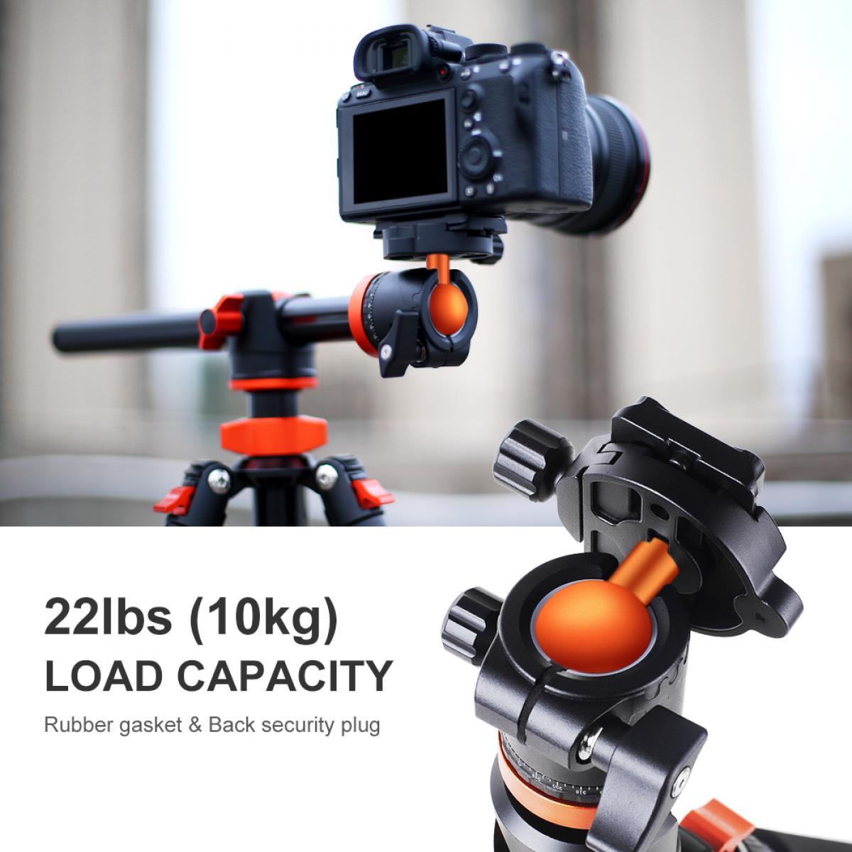 72"/183cm aluminiowy statyw do aparatu, Monopod statyw do fotograficzny podróżniczej z poziomym obrotowym środkowym ramieniem kolumny T254A3 + BH-28L (S211)