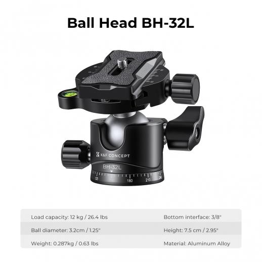 Cabezal de trípode tipo rótula - ball head - QZSD-Q15