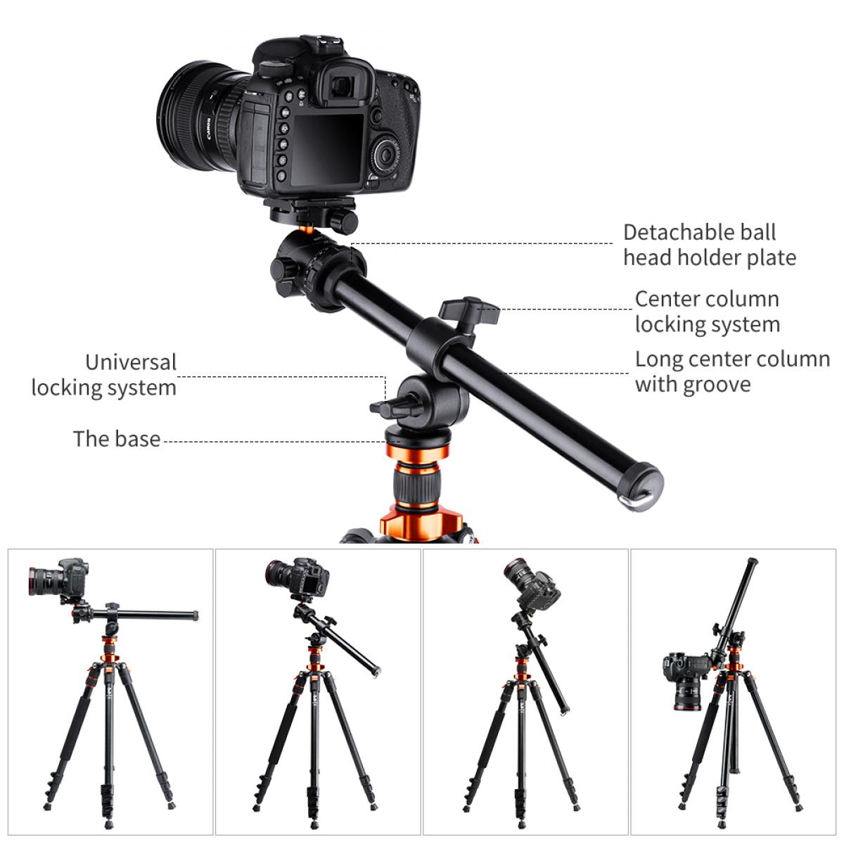 K&F Concept S210 Overhead Camera Tripod DSLR Flexible Travel Tripod K