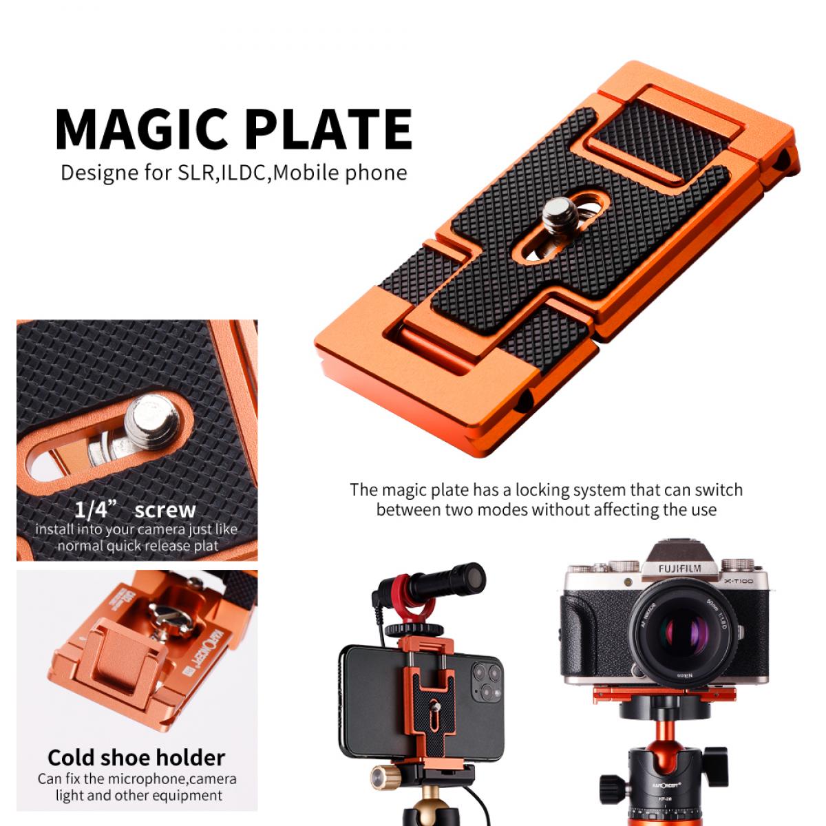 magisk plate for SLR, ILDC, mobiltelefon