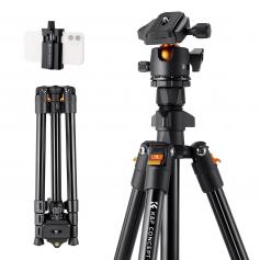 Lätt resestativ Kompakt Vlog-kamerastativ Flexibelt och bärbart 63"/1,6m 17,64lbs/8kg Last med bärbar monopod, för DSLR-kameror BI234M