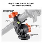 163cm Treppiede in Alluminio per Fotocamera con Colonna Centrale Multiangolare Girevole + Testa a Sfera + Supporto per Telefono, Carico 8kg, peso 1,65kg - K234A0+BH-28L