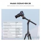 76''/1.93m Camera Tripod with Rotatable Multi-Angle Center Column,Lightweight Travel Outdoor DSLR Tripods with 360 Degree Ball Head Load Capacity 8kg/17.6lbs, Cellphone Clips for Smartphone
