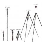 Tripé de câmera de fibra de carbono K&F Concept de 62 polegadas, tripé compacto portátil com monopé removível, cabeça esférica de metal 360°, capacidade de carga de 15 kg/33 lbs com placa de liberação rápida para viagens e trabalho A255C2+BH-36L Air P