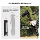 69,7''/177cm Treppiede Video in Alluminio ,Nuovo Treppiede da Viaggio Leggero con Testa Girevole a 3 Vie e Clip per Cellulare, Treppiede per Fotocamera DSLR, Canon Nikon Sony, Carico Massimo 3 kg