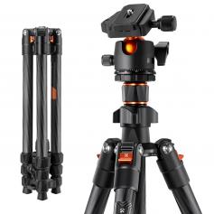64"/1.6m Carbon Fiber Travel Tripod with 36mm Ball Head - 64", 8kg Load, Quick Release Plate K254C2+BH-36L