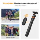 MS04 62'' / 1.58 m Telefoonstatief Selfiestick Zwart & Oranje Met Bluetooth Afstandsbediening + Gopro Adapter