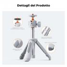 MS02 Supporto da tavolo per selfie stick con treppiede per telefono da 13,4''/34 cm Arancione Grigio