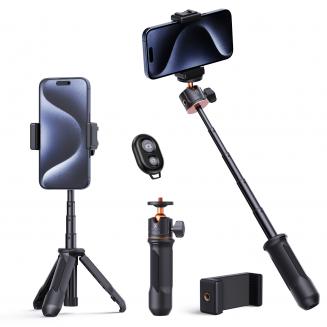 MS02 13.4 ''/34 cm trépied de téléphone Selfie Stick support de bureau noir Orange