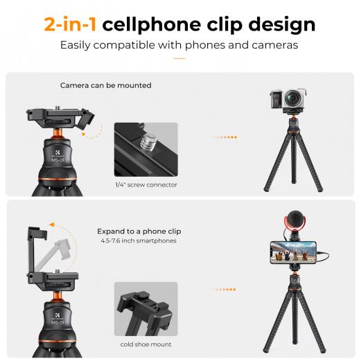 Adaptateur de tête sphérique pour pince de caméra 2 pièces Clip de caméra  réglable standard 1/
