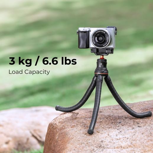 K&F Concept Trépied de téléphone portable à tube excentrique de 67 ''/170  cm, perche à selfie super portable légère, trépied d'appareil photo reflex  numérique - K&F Concept