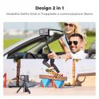 MS03 Supporto da tavolo per selfie stick con treppiede per telefono da 13''/33 cm (dimensioni ridotte) per Gopro, Action e Insta Nero Arancione