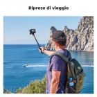 MS03 Supporto da tavolo per selfie stick con treppiede per telefono da 13''/33 cm (dimensioni ridotte) per Gopro, Action e Insta Nero Arancione
