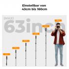 K&F Concept 63'' Kamera Einbeinstativ 5-Sektion Höhe Aluminium Einbeinstativ mit Metall und Gummifüßen 2-in-1 Design, leichtes & tragbares Kamera Zubehör